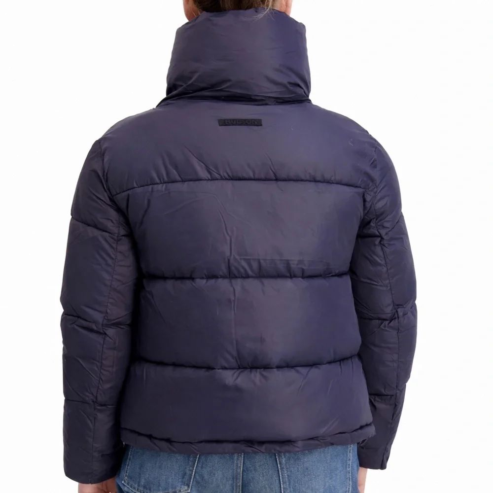 HUDSON HIGH NECK PUFFER JACKET SIZE LARGE NAVY BLUE NWT
